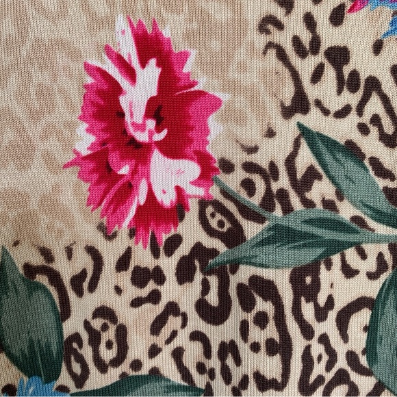 Y2K JOSEPH A. LONG SLEEVED LEOPARD FLORAL - Picture 4 of 6